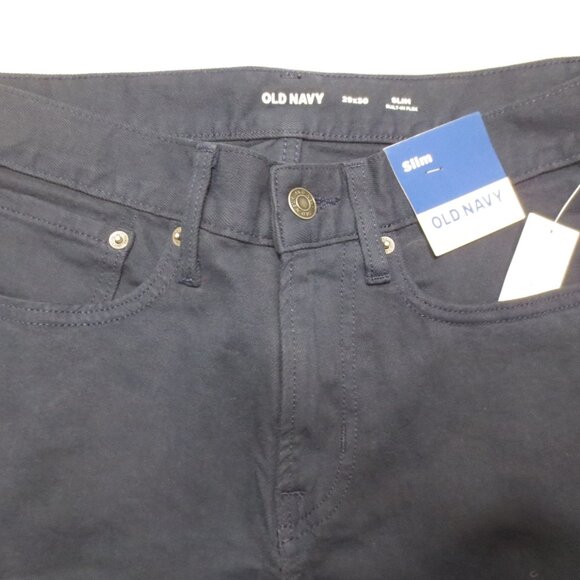 NWT OLD NAVY mens JEANS slim NAVY BLUE built-in-flex MID-RISE pants SIZE 29x30 - Picture 4 of 11